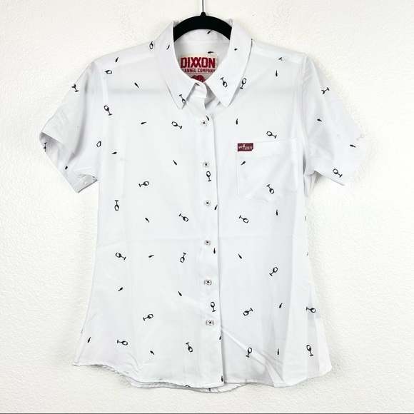 DIXXON Wine Slayers, Wineglass All Over Print, Party Theme, Rare Blouse, Small - Picture 2 of 9